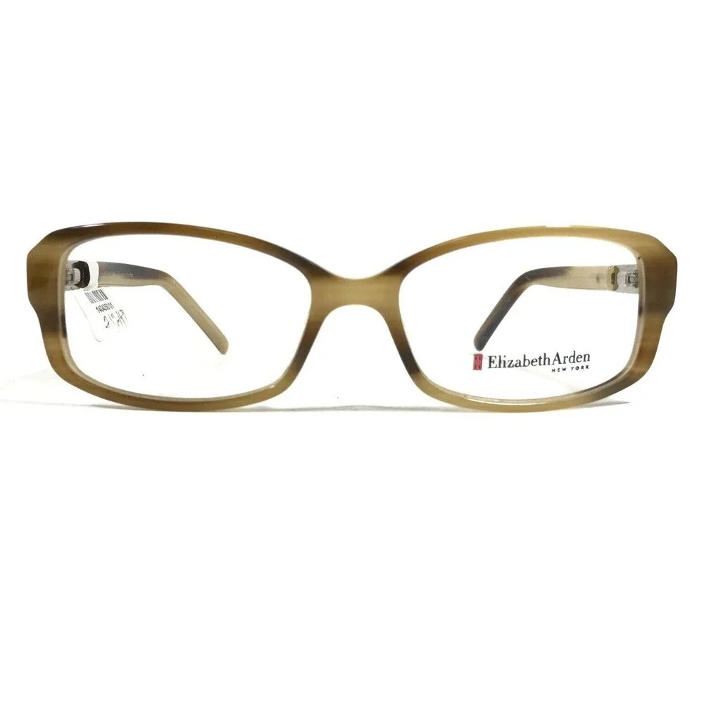 Elizabeth Arden EA 1144-1 Eyeglasses Frames Brown Horn Square Full Rim 52-16-135